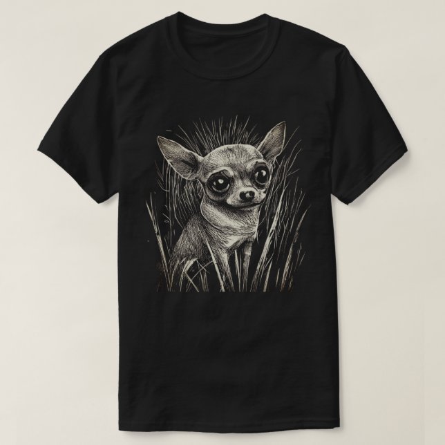 Chihuahua Scratchboard T - Shirt (Design vorne)