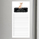 Chihuahua Shopping List Magnetic Notepad Magnetischer Notizblock<br><div class="desc">Liebliche Sachen,  um Chihuahua Hund mit einem schwarzen Chalkboard Rahmen personalisiert mit Ihrem Namen zu holen.</div>