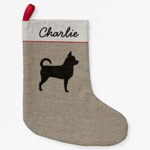 Chihuahua-Silhouette-niedlicher Kleiner Weihnachtsstrumpf