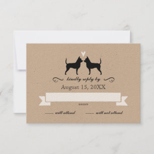 Chihuahua Silhouetten Hochzeit RSVP-Antwort RSVP Karte