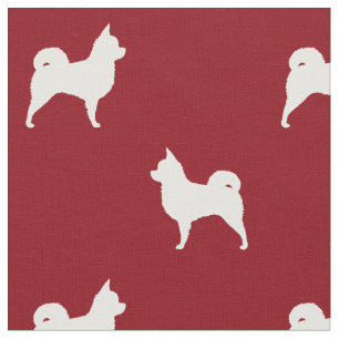 Chihuahua-Silhouetten Rot und Weiß Stoff