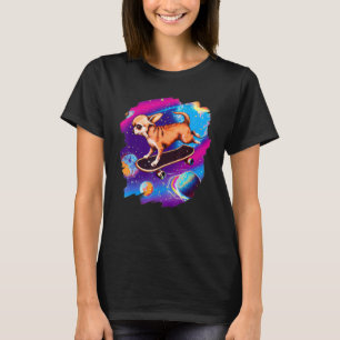 Chihuahua Skateboardfahren Weltraum Retro Vintage  T-Shirt