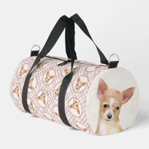 Chihuahua Smooth Coat Malerei Original Hunde Kunst Duffle Bag