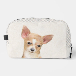 Chihuahua Smooth Coat Malerei Original Hunde Kunst Waschbeutel