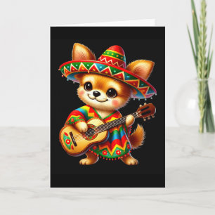 Chihuahua Sombrero Gitarre Cinco De Mayo Mexikanis Karte