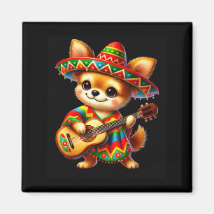 Chihuahua Sombrero Gitarre Cinco De Mayo Mexikanis Magnet
