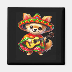 Chihuahua Sombrero Gitarre Cinco De Mayo Mexikanis Magnet