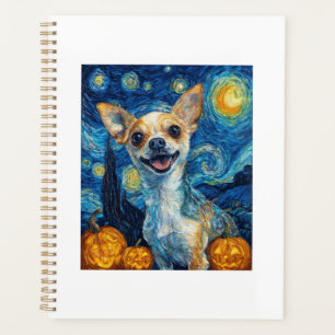 chihuahua souriant nuit étoilée par Van Gogh fin