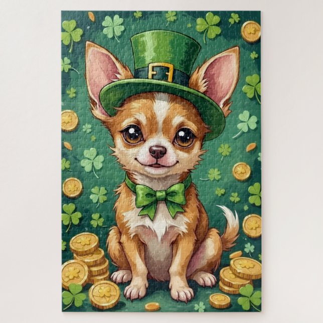 Chihuahua St Patrick’s Day Cute Lucky Dog (Vertikal)
