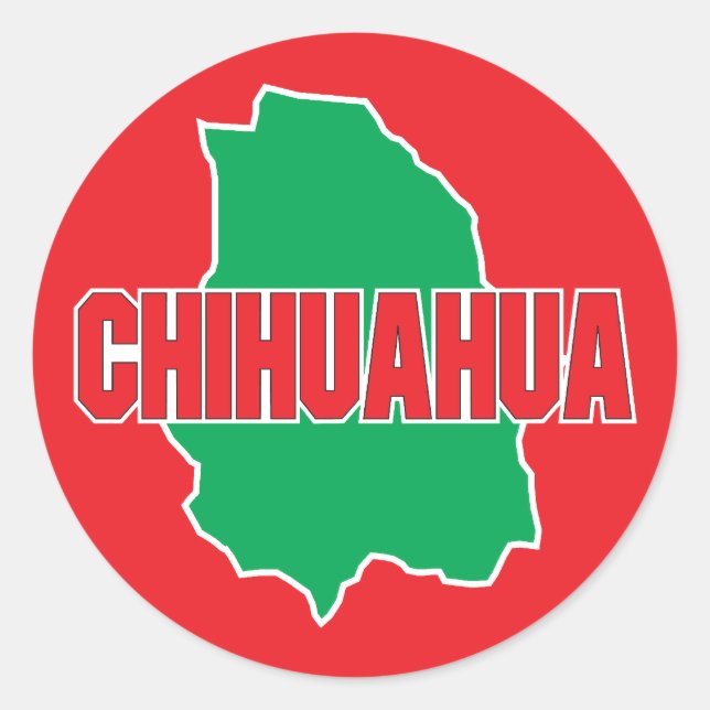 Chihuahua Staat Runder Aufkleber (Vorderseite)