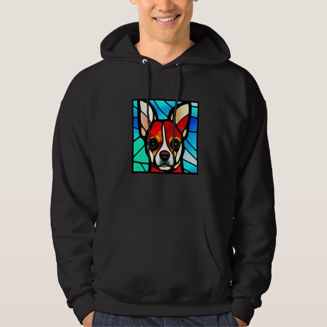 Chihuahua - Stained Glass Pop Art Premium_10 Hoodie (Vorderseite)