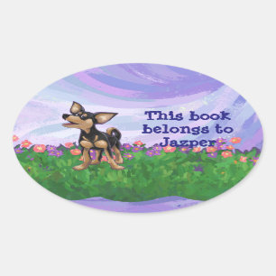 Chihuahua Stationery Ovaler Aufkleber