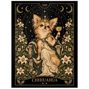 Chihuahua, Sternen-Tarot-Kunst Postkarte
