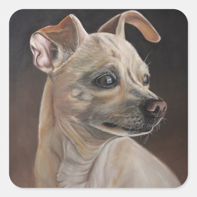 Chihuahua-Sticker Quadratischer Aufkleber (Vorderseite)