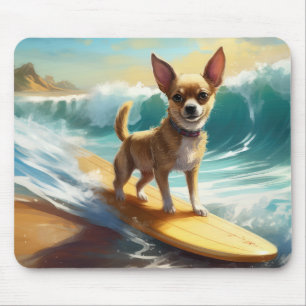 Chihuahua-Strand-Surfing-Malerei Mousepad