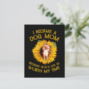 Chihuahua Sunflower Dog Mom Dog Lover Sayings Gift Postkarte