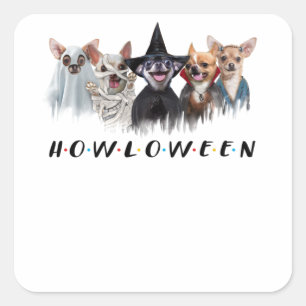 Chihuahua-T - Shirt-Chihuahua-Uferhalloween Quadratischer Aufkleber
