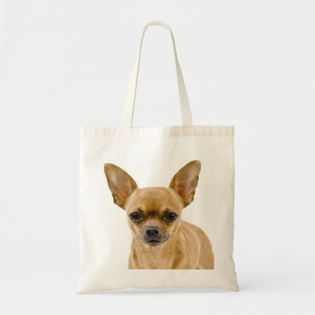 Chihuahua Tan und weißer Welpenhund Tragetasche (Vorne)