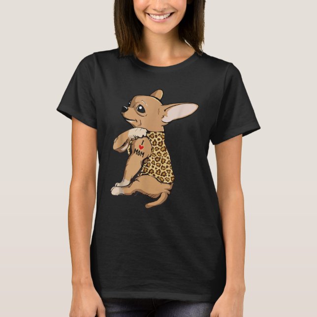 Chihuahua Tattoo I Liebe Mama T-Shirt (Vorderseite)