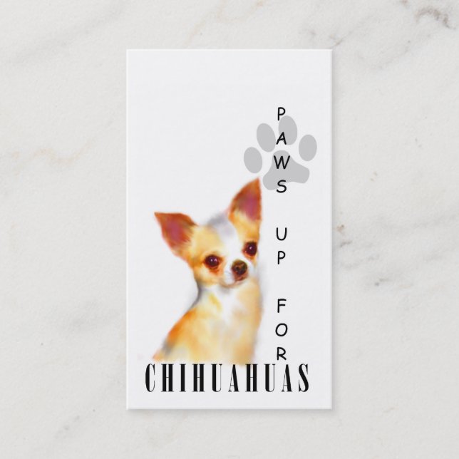 Chihuahua-Tatzen Up Visitenkarten Visitenkarte (Vorderseite)