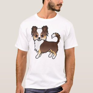 Chihuahua-Trifarben-Langhaar-Chihuahua-Cartoon-Hun T-Shirt