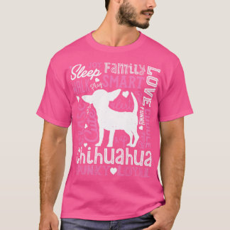 Chihuahua Typografie für Männer Frauen Mädchen Kin T-Shirt