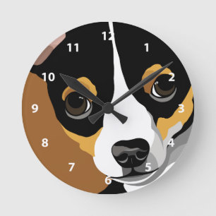 Chihuahua-Uhren Runde Wanduhr