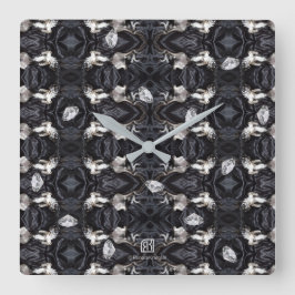 Chihuahua und Diamanten Quadratische Wanduhr