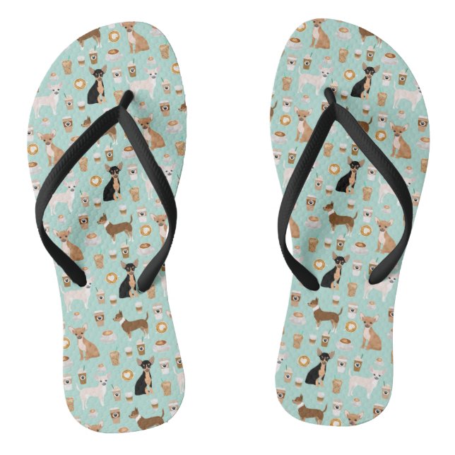 Chihuahua und Kaffee-Schuhe Flip Flops (Fußbett)