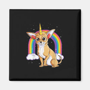 chihuahua unicorn Mädchen Weltraumgalaxie Regenbog Magnet