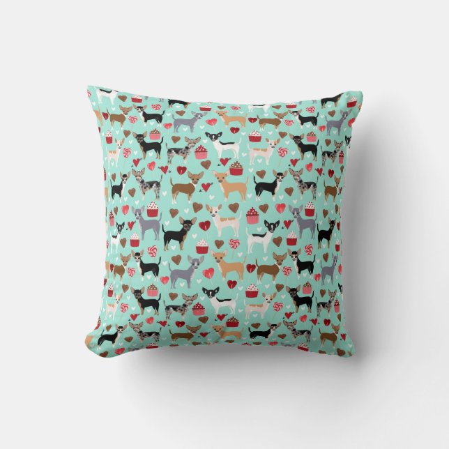 chihuahua valentines aime coussin (Recto)