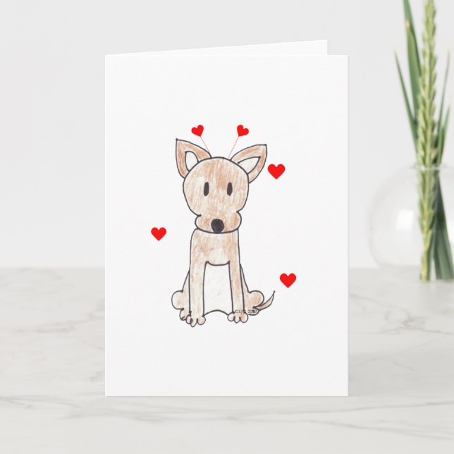 Chihuahua-Valentinsgruß-Ohren Feiertagskarte (Vorderseite)