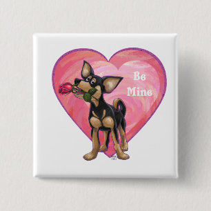 Chihuahua-Valentinstag Button