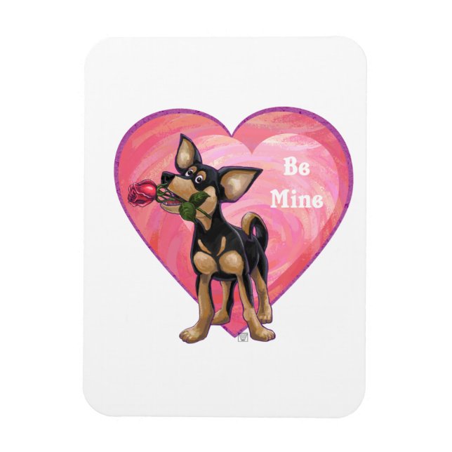 Chihuahua-Valentinstag Magnet (Vertikal)