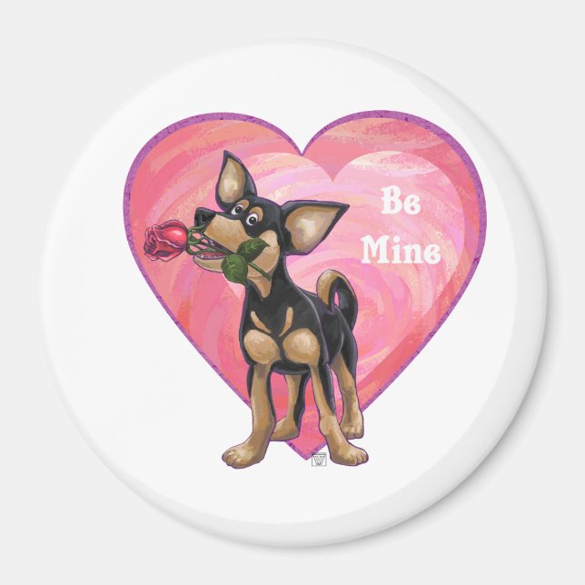 Chihuahua-Valentinstag Magnet (Vorne)