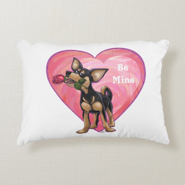 Chihuahua-Valentinstag Zierkissen (Vorderseite)