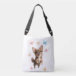 Chihuahua Vector Malerei Adorable Fun Animal Play Tragetaschen Mit Langen Trägern