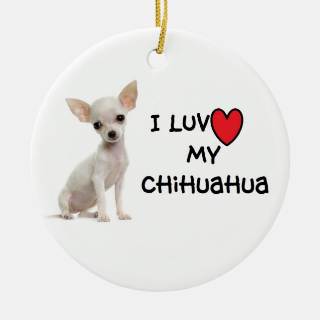 Chihuahua-Verzierung Keramikornament (Vorne)