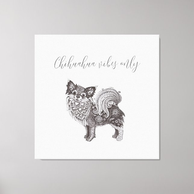 Chihuahua Vibes Premium Wrapped Canvas Art Leinwanddruck (Vorderseite)