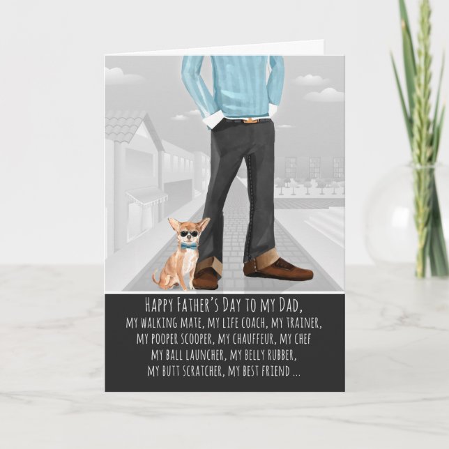 Chihuahua vom Tag des Hundes-Vaters Karte (Vorderseite)