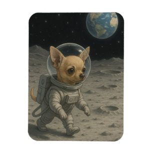 Chihuahua Walking on the Moon Magnet