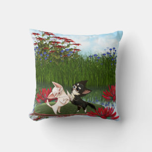 Chihuahua Water Lilly Decorative Pillow Kissen