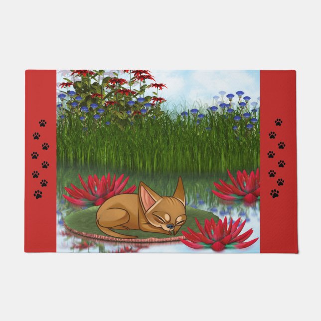 Chihuahua Water Lilly Door Mat Fußmatte (Vorderseite)
