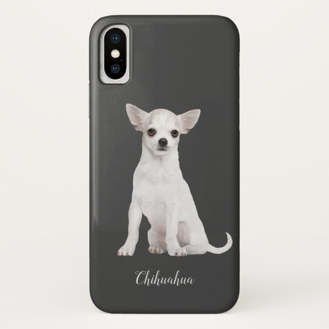 Chihuahua Watercolor Weißer Hund Case-Mate iPhone Hülle (Rückseite)