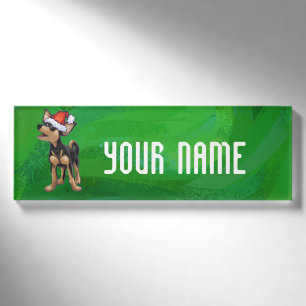 Chihuahua Weihnachten auf Grün Namenschild