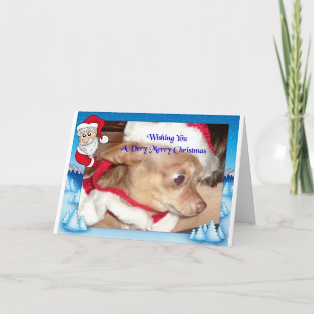 Chihuahua-Weihnachten Feiertagskarte (Vorderseite)