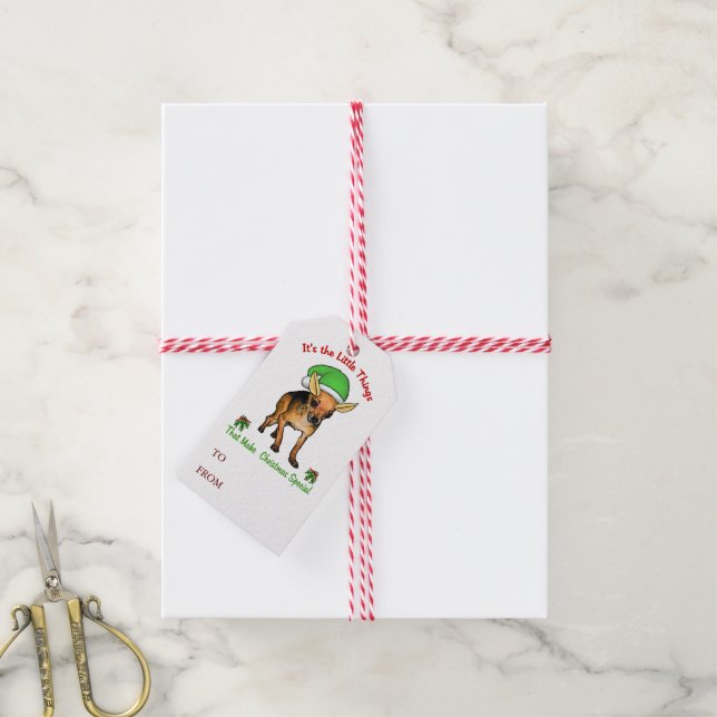 Chihuahua Weihnachten Geschenkanhänger (Mit Garn)