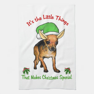 Chihuahua Weihnachten Geschirrtuch