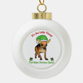 Chihuahua Weihnachten Keramik Kugel-Ornament