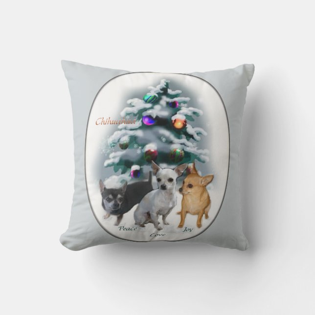 Chihuahua Weihnachten Kissen (Vorderseite)